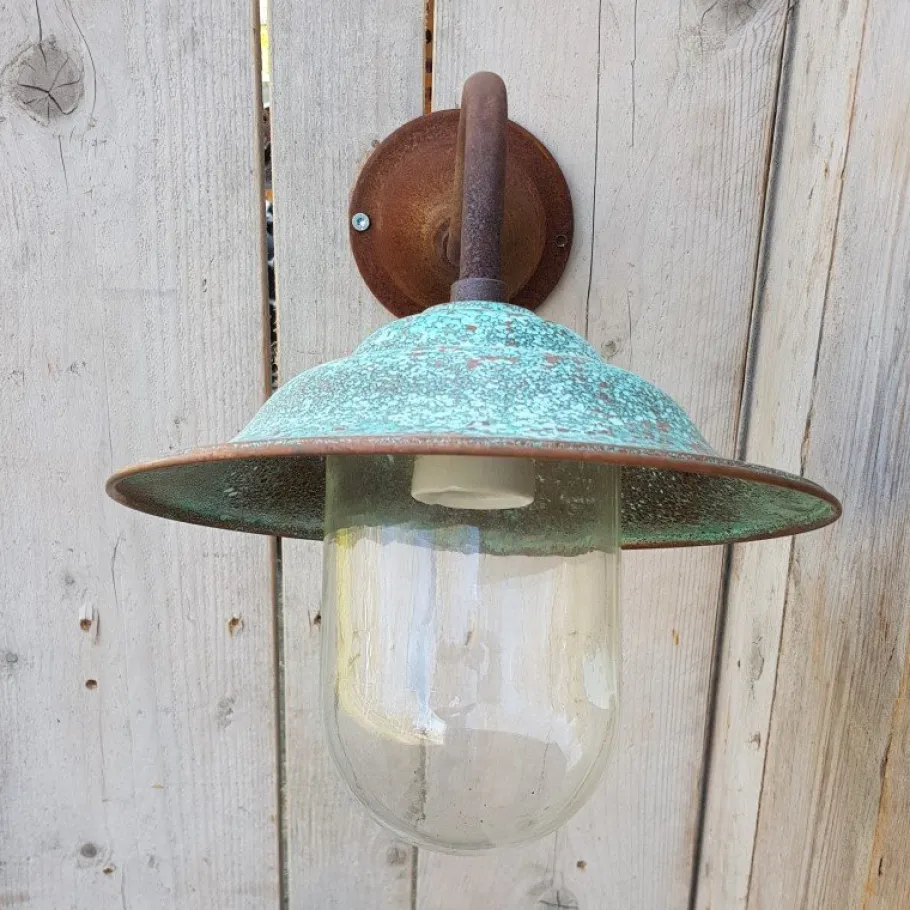 Best Pamono French Rusty Outdoor Copper Barn Lamp Light