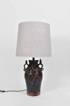 New Pamono French Stoneware Vinegar Lamp by Jean-Michel Doix, 1940s