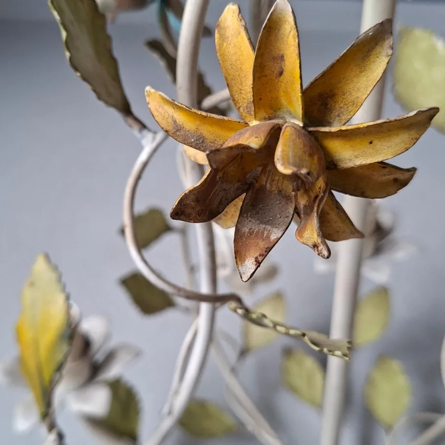 Clearance Pamono French Toleware Floral Chandelier, 1960s