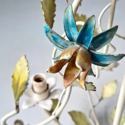 Clearance Pamono French Toleware Floral Chandelier, 1960s