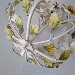 Clearance Pamono French Toleware Floral Chandelier, 1960s