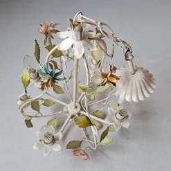 Clearance Pamono French Toleware Floral Chandelier, 1960s