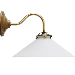 Discount Pamono French White Opaline Glass and Brass Sconce