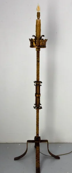 Hot Pamono French Wrought Iron Floor Lamp, 1960s