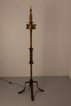 Hot Pamono French Wrought Iron Floor Lamp, 1960s