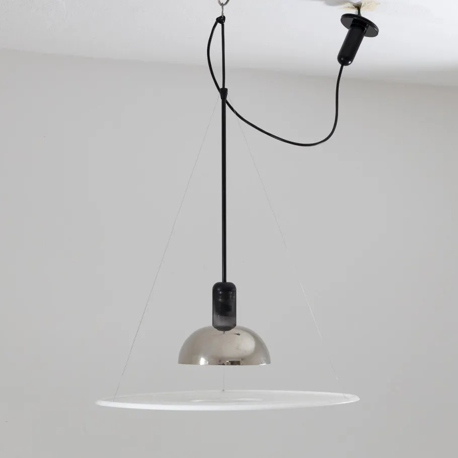 Clearance Pamono Frisbi Hanging Lamp by Achille Castiglioni for Flos, Italy, 1978