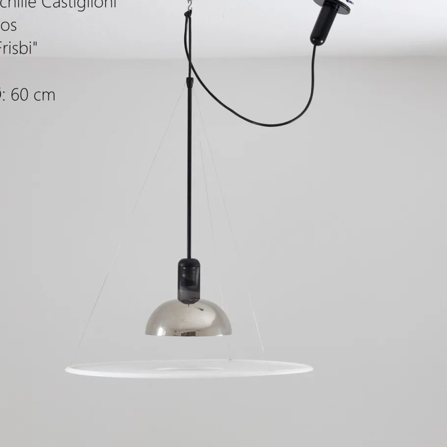 Clearance Pamono Frisbi Hanging Lamp by Achille Castiglioni for Flos, Italy, 1978