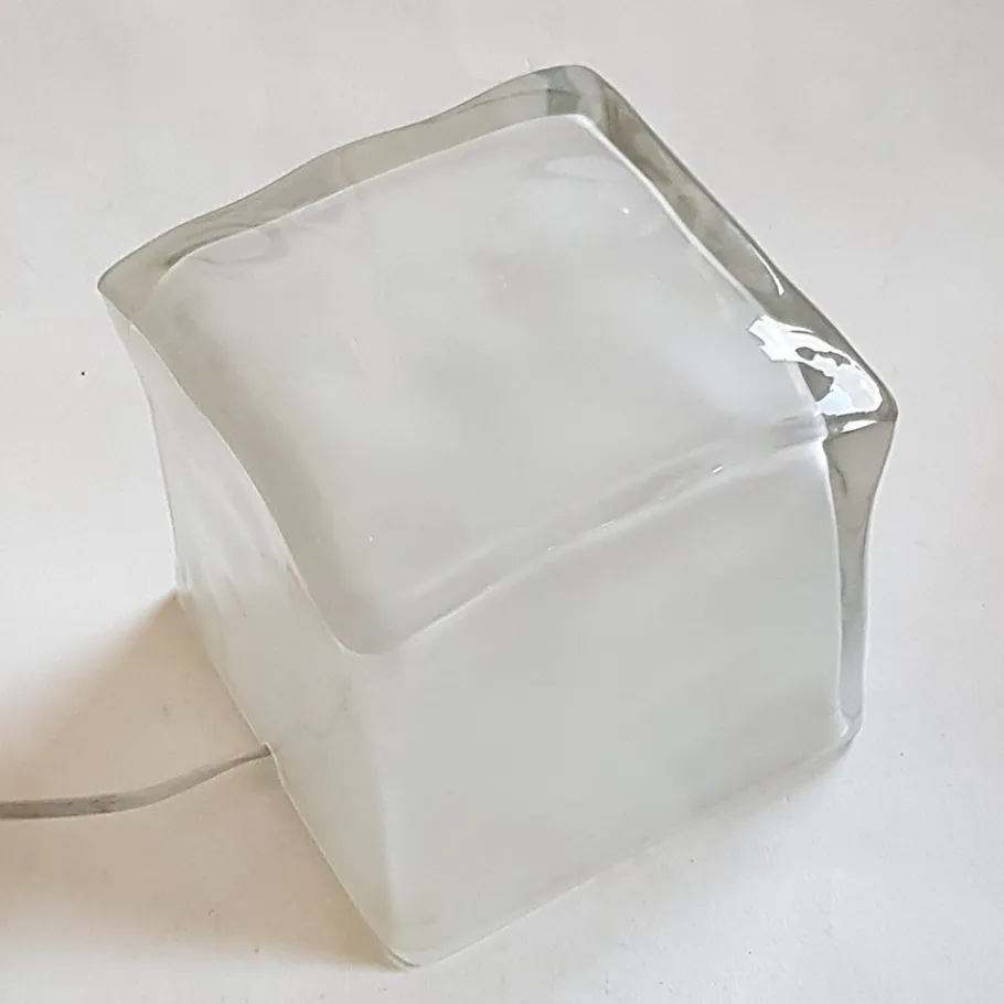 Pamono Frosted Glass Ice Cube Table Lamp from Ikea, 1990s