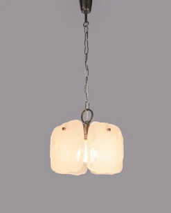Hot Pamono Frosted Glass Panel Pendant Lamp by J. T. Kalmar, Austria, 1960s