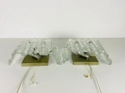 Online Pamono Frosted Ice Glass Wall Lamps from Kalmar, Austria, 1960s, Set of 2