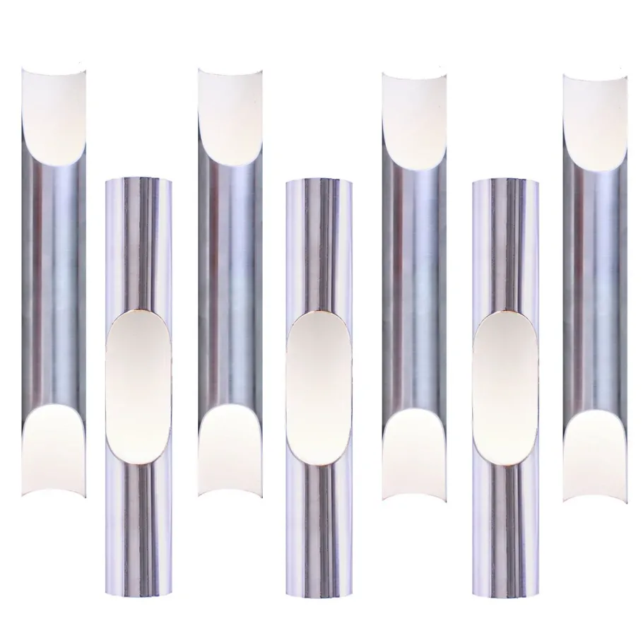 New Pamono Fuga Cylinder Wall Lamps by Maija Liisa Komulainen for Raak, 1960s, Set of 7