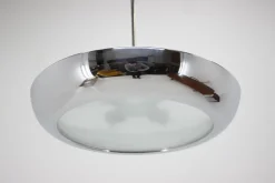 Hot Pamono Functionalist Chrome Ufo Pendant by Josef Hurka for Napako, 1930s