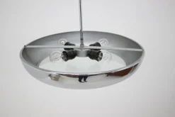Hot Pamono Functionalist Chrome Ufo Pendant by Josef Hurka for Napako, 1930s