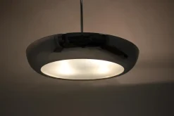 Hot Pamono Functionalist Chrome Ufo Pendant by Josef Hurka for Napako, 1930s