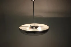 Hot Pamono Functionalist Chrome Ufo Pendant by Josef Hurka for Napako, 1930s