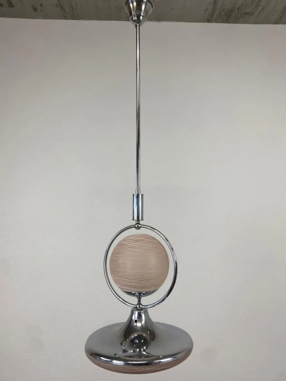 New Pamono Functionalist Pink Pendant, 1930s