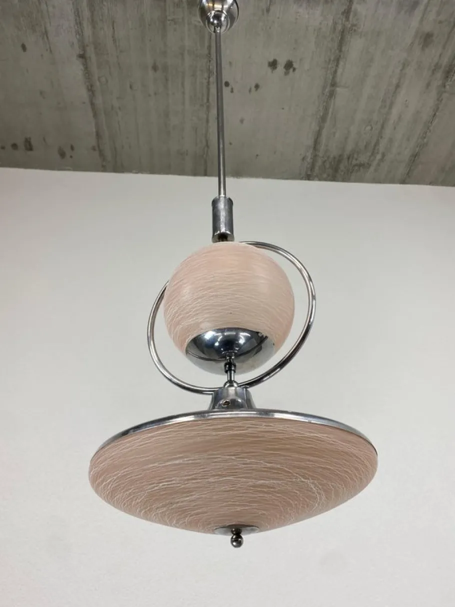 New Pamono Functionalist Pink Pendant, 1930s