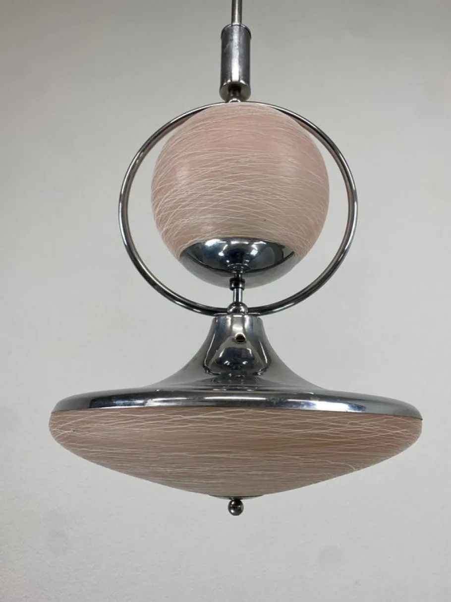 New Pamono Functionalist Pink Pendant, 1930s