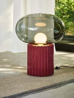 Hot Pamono Fungi Floor Lamp in Wine Red by Hanne Willmann for Favius