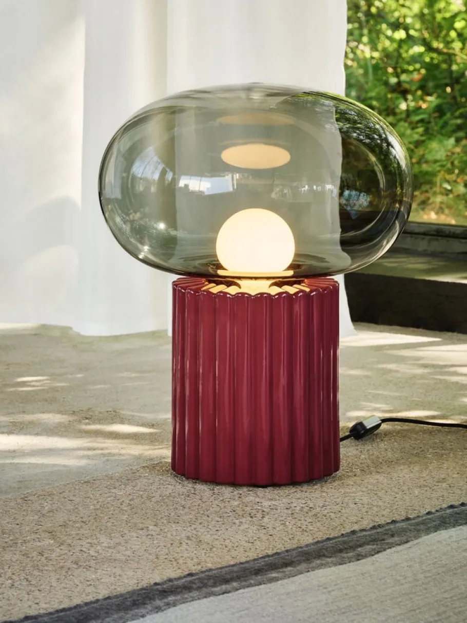 Hot Pamono Fungi Floor Lamp in Wine Red by Hanne Willmann for Favius