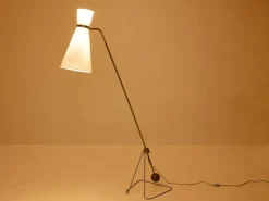 New Pamono G2 Balance Brass Metal Floor Lamp attributed to Pierre Guariche, 1951