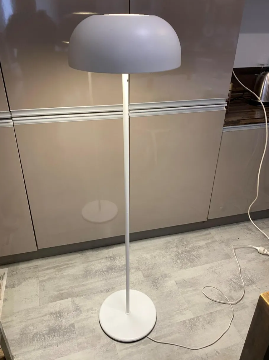 Clearance Pamono G1706 Nymane Mushroom Floor Lamp in White Metal from Ikea, 1990
