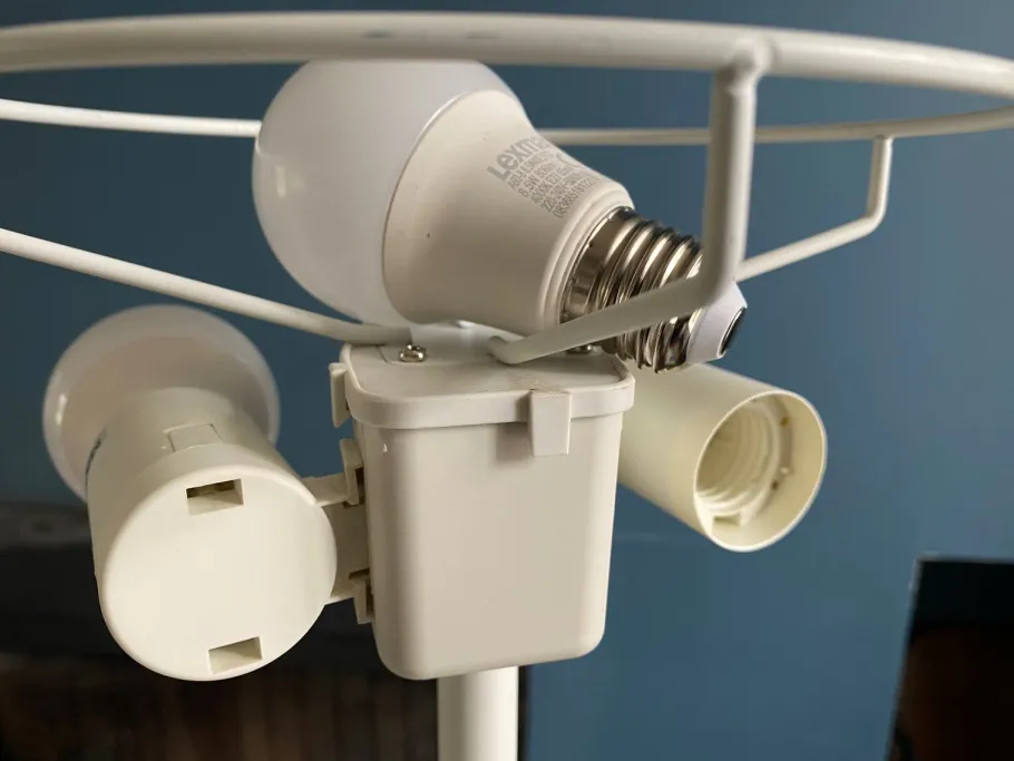 Clearance Pamono G1706 Nymane Mushroom Floor Lamp in White Metal from Ikea, 1990