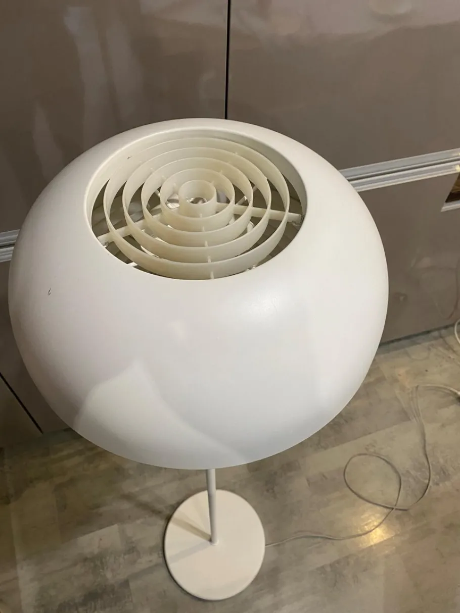 Clearance Pamono G1706 Nymane Mushroom Floor Lamp in White Metal from Ikea, 1990