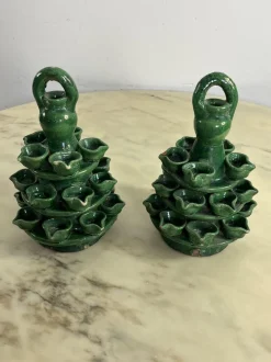 Outlet Pamono Garden Lighting in Caltagirone Ceramic, 1940s, Set of 2