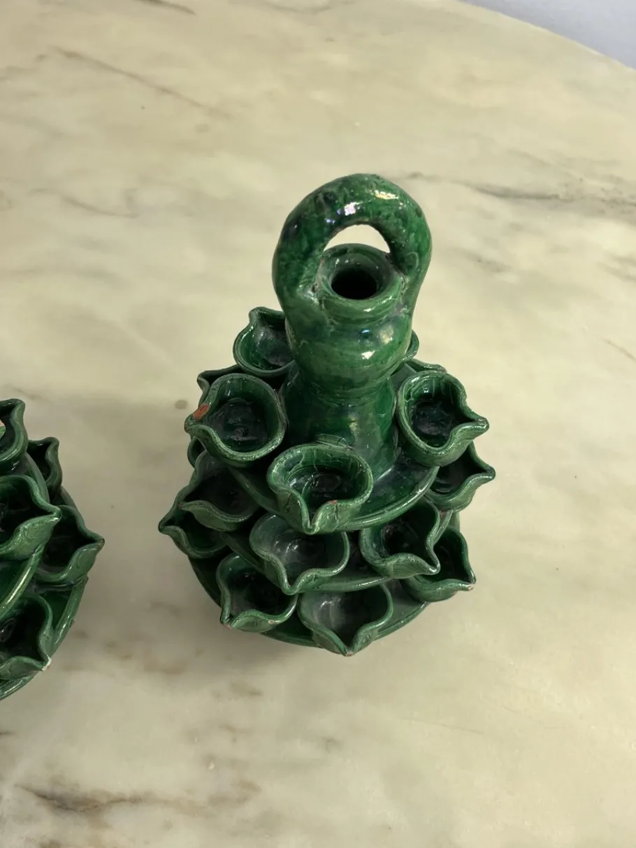 Outlet Pamono Garden Lighting in Caltagirone Ceramic, 1940s, Set of 2
