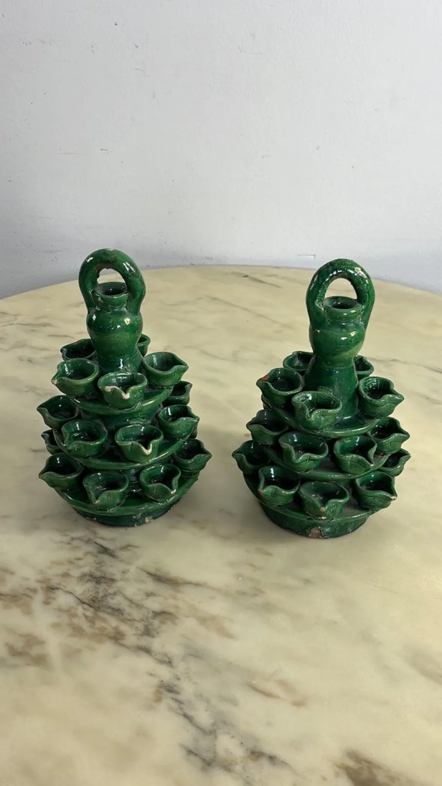 Outlet Pamono Garden Lighting in Caltagirone Ceramic, 1940s, Set of 2