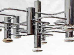 Hot Pamono Geometric Chrome Chandelier by Gaetano Sciolari, 1960s
