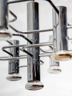 Hot Pamono Geometric Chrome Chandelier by Gaetano Sciolari, 1960s