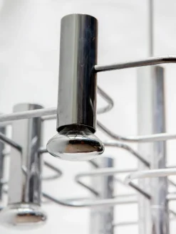 Hot Pamono Geometric Chrome Chandelier by Gaetano Sciolari, 1960s