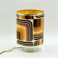 Best Pamono Geometric Fabric Table Lamp, 1970s