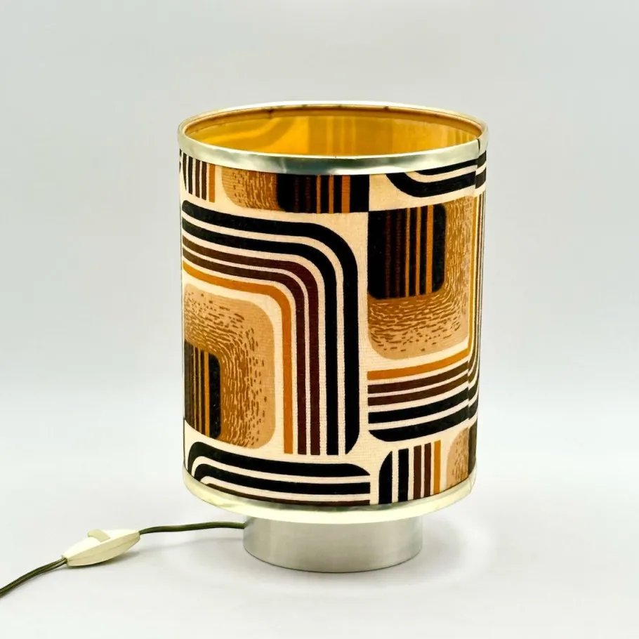 Best Pamono Geometric Fabric Table Lamp, 1970s