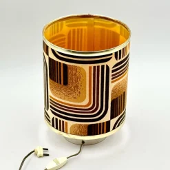 Best Pamono Geometric Fabric Table Lamp, 1970s