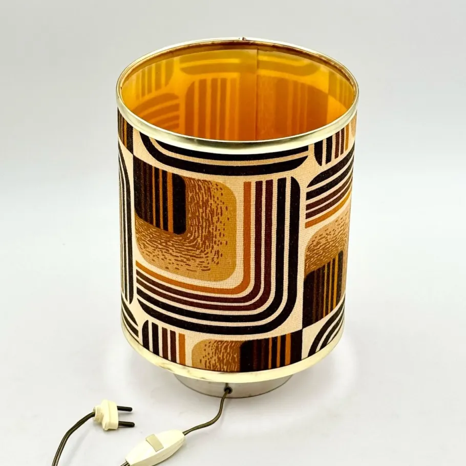 Best Pamono Geometric Fabric Table Lamp, 1970s