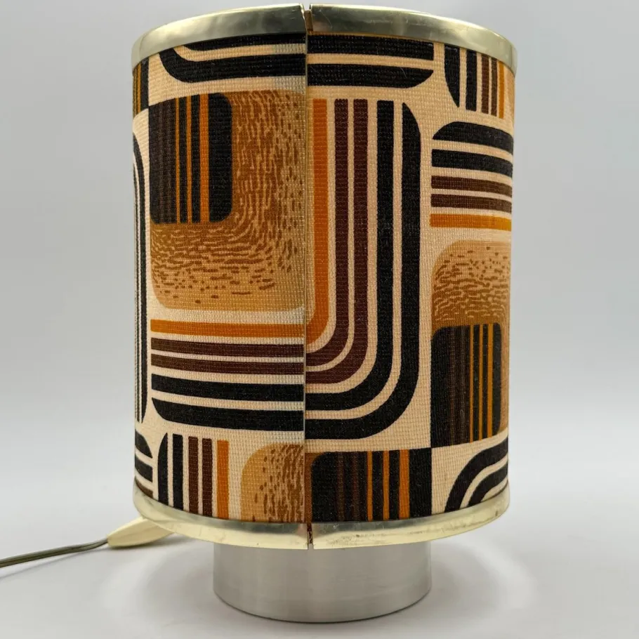 Best Pamono Geometric Fabric Table Lamp, 1970s