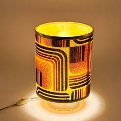 Best Pamono Geometric Fabric Table Lamp, 1970s