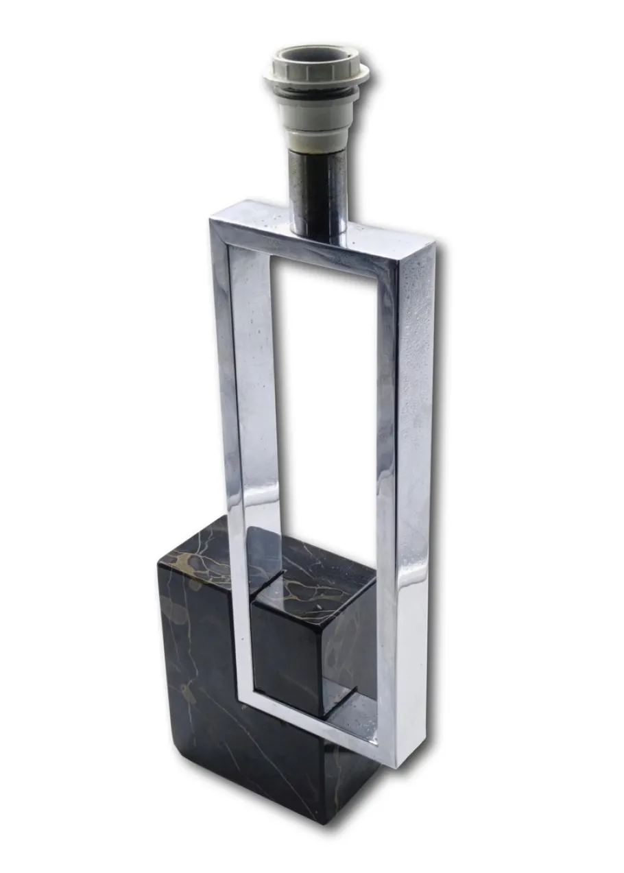 Best Pamono Geometric Metal and Marble Table Lamp from Benci Firenze, 1970s
