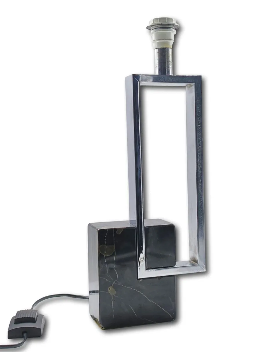 Best Pamono Geometric Metal and Marble Table Lamp from Benci Firenze, 1970s