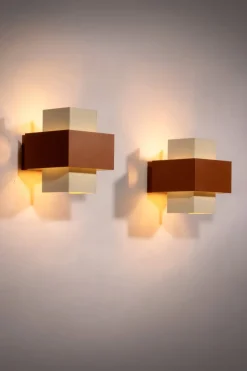 Clearance Pamono Geometric Wall Lights from Philips, 1960, Set of 2