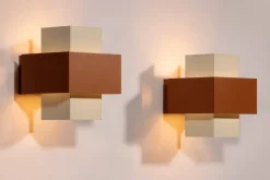 Clearance Pamono Geometric Wall Lights from Philips, 1960, Set of 2