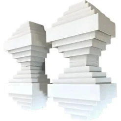 Clearance Pamono Geometric White Metal Wall Lighst attributed to Spectral, 1980s, Set of 2