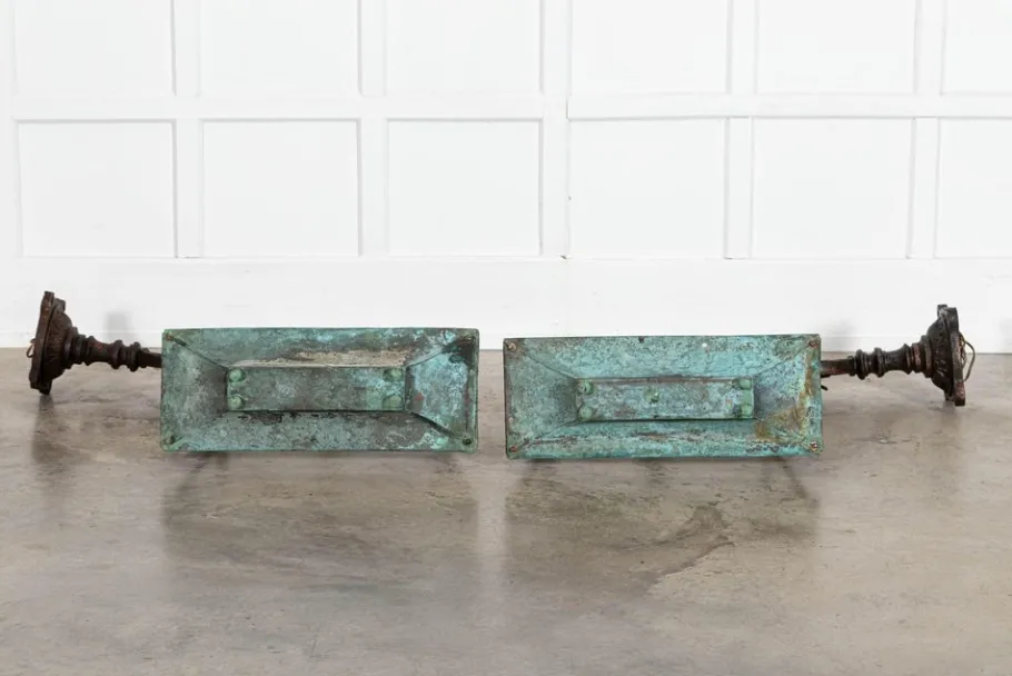 Outlet Pamono Georgian Verdigris Lanterns, 1800, Set of 2