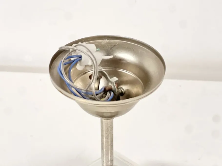 Online Pamono German Art Deco Functionalist Ceiling Lamp in Opaline Glass, 1950s