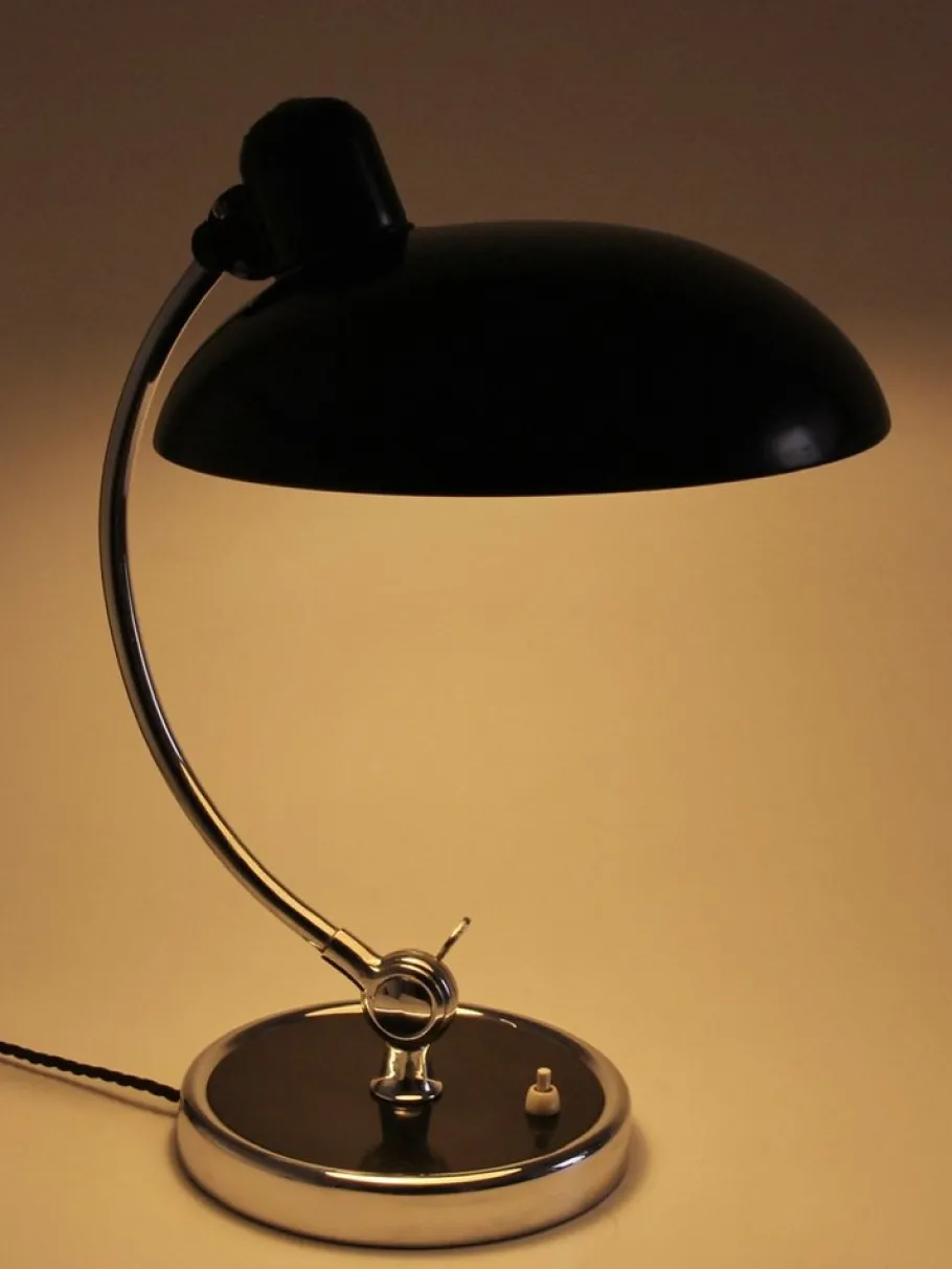 New Pamono German Bauhaus Black Metal Model 6631 Desk Lamp by Christian Dell for Kaiser Idell, 1930s