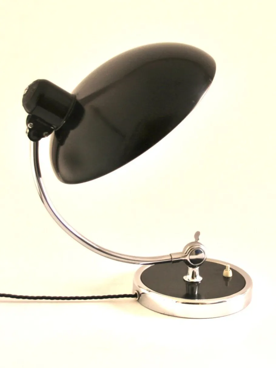 New Pamono German Bauhaus Black Metal Model 6631 Desk Lamp by Christian Dell for Kaiser Idell, 1930s