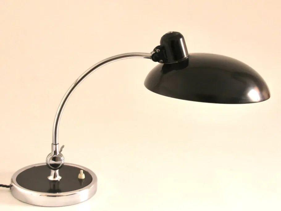 New Pamono German Bauhaus Black Metal Model 6631 Desk Lamp by Christian Dell for Kaiser Idell, 1930s